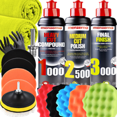 Zestaw Past Polerskich Menzerna Gąbki Do Polerowania Lakieru Samochodu Auta
