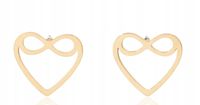 Kolczyki serduszka ze znakiem nieskończoności ze stali chirurgicznej