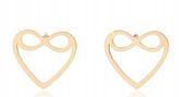 Kolczyki serduszka ze znakiem nieskończoności ze stali chirurgicznej