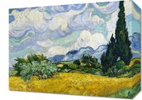 Obraz 40x30cm Wheat Field with Cypresses, Van Gogh Vintage