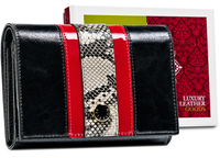 elegancki portfel damski ze wzorem wężowej skóry rfid - peterson