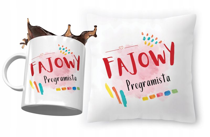 Zestaw Dla Programisty Poduszka + Kubek Na Prezent Z Nadrukiem Ze Zdjęciem zdjęcie 1