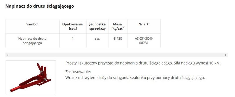 napinacz drutu ściągającego - sl s00731 zdjęcie 3