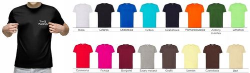 KOSZULKA Z WŁASNYM NADRUKIEM NAPIS LOGO TEKST XS na Arena.pl