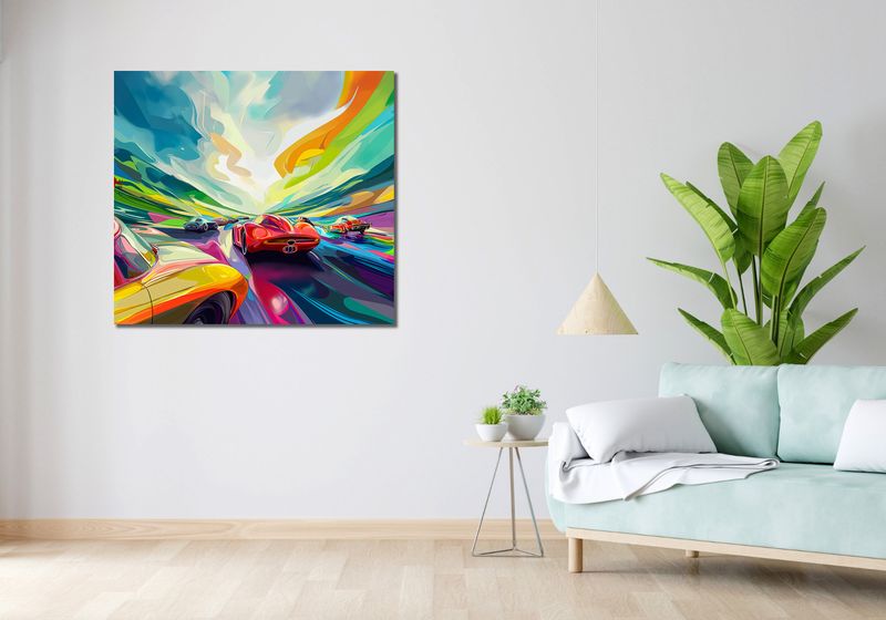 Obraz 100x90cm Wyścig Przy Barwach zdjęcie 2