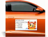Magnes na samochód reklama magnetyczna 60x30 WYNAJEM DMUCHAŃCÓW RÓŻNE WZORY