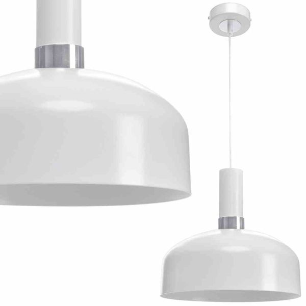 LAMPA WISZĄCA MALMO WHITE/CHROME 1XE27 zdjęcie 1