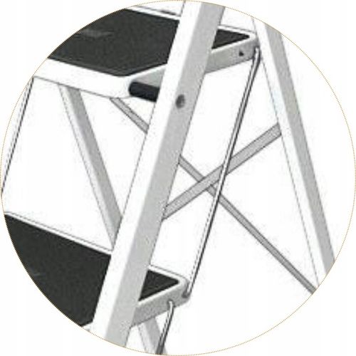 DRABINA SKŁADANA BIAŁA WĄSKA 3STOPNIOWA 150kg ATEST CERTYFIKAT EU ePlatinum na Arena.pl