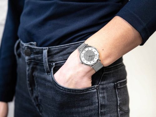 DAMSKI ZEGAREK TIMEX TW2U67000 SREBRNY BRANSOLETA MESH ELEGANCKI CYRKONIE na Arena.pl