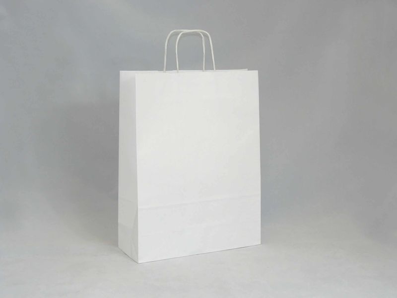 Torba papierowa biała 32 x 12 x 41 cm zdjęcie 5