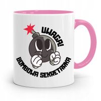 Kubek Różowy Prezent Dla Sekretarki Bombowa Z Nadrukiem Ze Zdjęciem