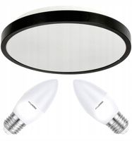Oprawa Lampa Sufitowa Plafon LED Zestaw Z Żarówkami 2xE27 = 20W C37