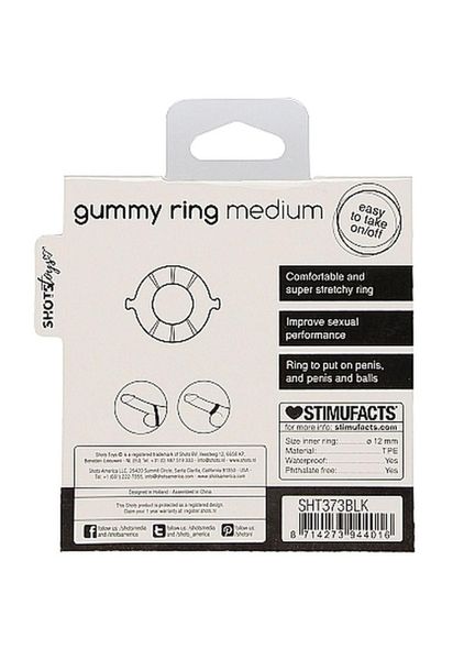 Gummy Ring - Medium - Black zdjęcie 3