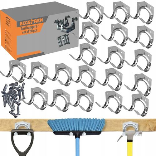 WIESZAK ŚCIENNY NA NARZĘDZIA OGRODOWE UCHWYT MIOTŁY GRABIE MOP ŁOPATE na Arena.pl