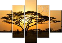 105CM 150CM ZEGAR 5 ELEM AKACJA SERENGETI DRUK OBRAZ