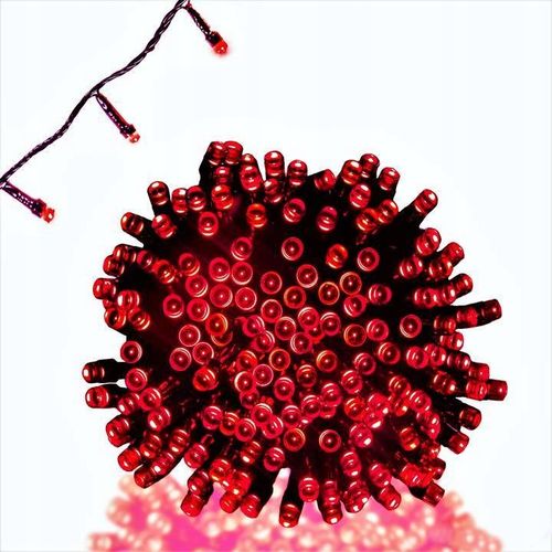 Lampki Choinkowe Led Wewnętrzne Zewnętrzne Wodoodporne Czerwone 300 LED na Arena.pl