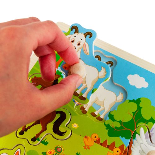 KLOCKI EDUKACYJNE PUZZLE FARMA UKŁADANKA MALUCHA na Arena.pl