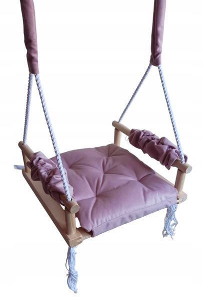 Huśtawka BIAŁA siedzisko dzieci szara DOM OGRÓD zdjęcie 5