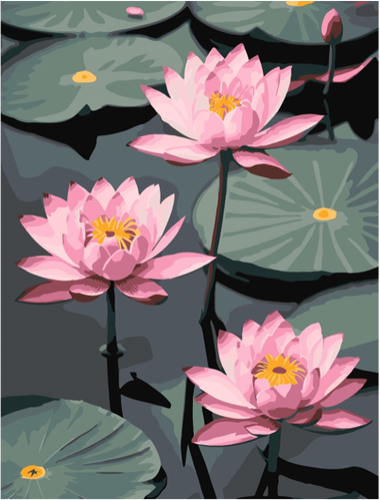 Zestaw Kreatywny Malowanie Po Numerach ”Kruche Lotosy” 30X40 Cm Qbee na Arena.pl