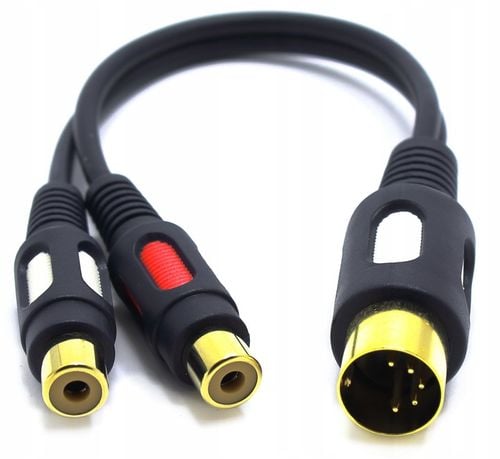 PRZEJŚCIÓWKA ADAPTER WTYK DIN 5 PIN NA 2X GNIAZDO RCA VITALCO na Arena.pl