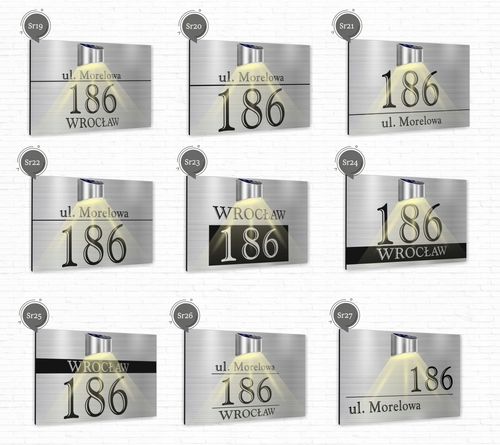 Tabliczka adresowa nierdzewna Tablica numer domu 40x30 cm lampka LED na Arena.pl