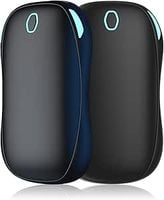 Akumulatorowe ogrzewacze do rąk 2w1 2x 5000 mAh z podświetleniem CZARNE