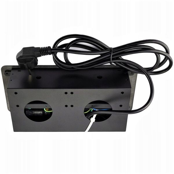 POTRÓJNE GNIAZDO WPUSZCZANE W BLAT NABLATOWE BLACK zdjęcie 5