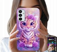 ETUI DO SAMSUNG GALAXY M13 4G - SŁODKI TYGRYSEK NA RÓŻOWYM TLE + SZKŁO