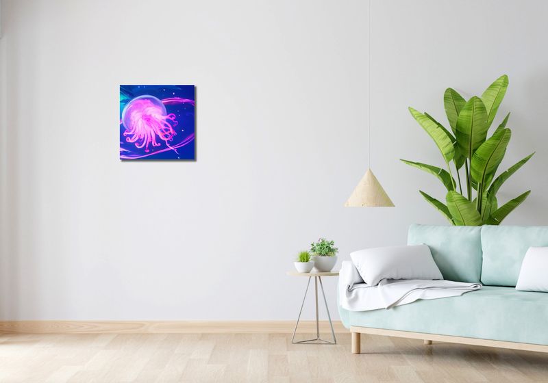 Obraz 40x40cm Neonowa Meduza zdjęcie 2