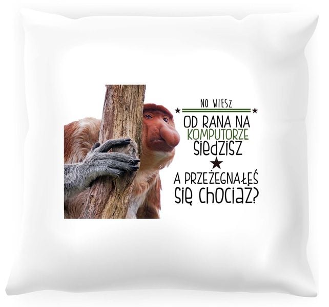 Poduszka z nosaczem -  Od rana przy komputorze zdjęcie 1