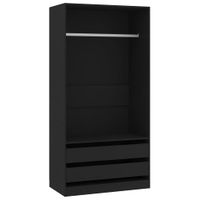 Szafa, czarna, 100x50x200 cm, płyta wiórowa