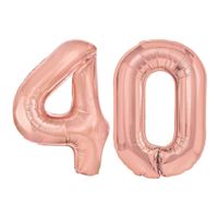 Balony foliowe liczba 40 różowe złoto, 100 cm
