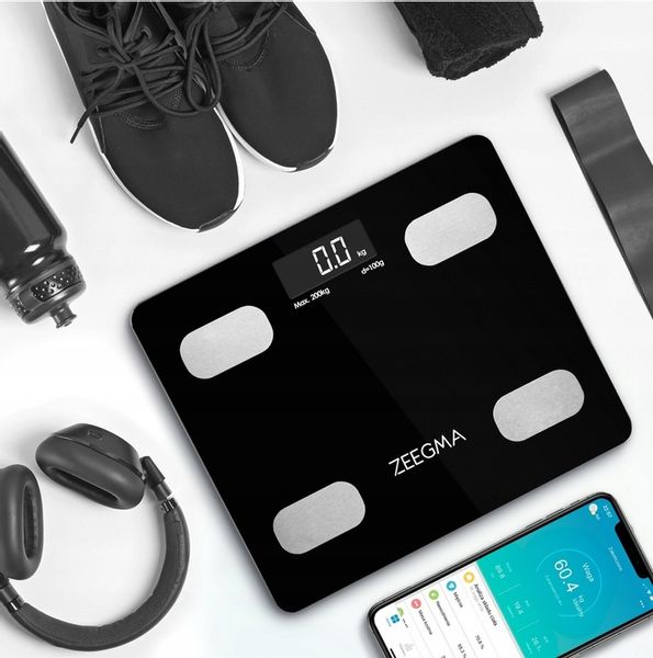 INTELIGENTNA WAGA ŁAZIENKOWA BLUETOOTH ANALITYCZNA APLIKACJA ZEEGMA 17W1 zdjęcie 16