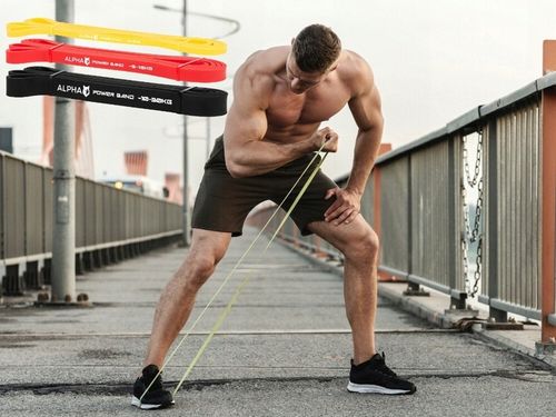 Zestaw 3 Gum Oporowych do Ćwiczeń z Uchwytem Gratis - Power Band ALPHA na Arena.pl