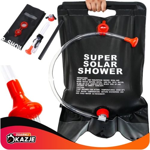PRYSZNIC SOLARNY 20L KEMPINGOWY TURYSTYCZNY POLOWY BIWAKOWY NAGRZEWA WODĘ na Arena.pl