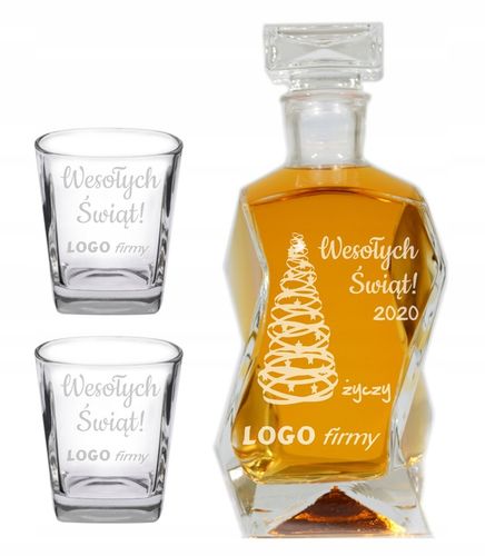 Zestaw do Whisky Karafka dwie szklanki z GRAWEREM na Arena.pl