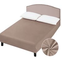 Prześcieradło welurowe 160x200 na gumkę - Ciemny Beżowy - Aksamitne, MIŚ