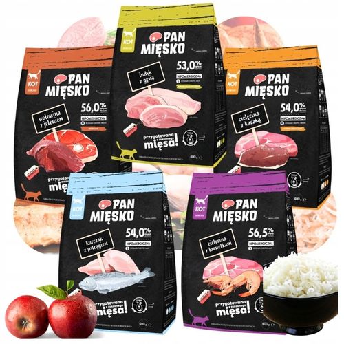 PAN MIĘSKO SUCHA KARMA DLA KOTÓW BOGATY MIX SMAKÓW 5 X 400 G na Arena.pl