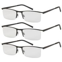 Okulary do czytania 3 szt +3 metalowa oprawka swe