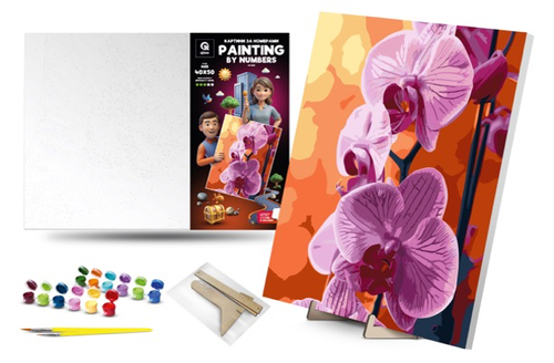 Zestaw Kreatywny Malowanie Po Numerach - Orchidea 40X50Cm Podstawka na Arena.pl