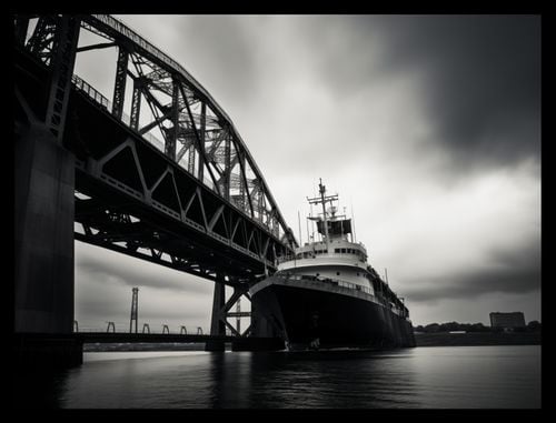 Plakat 40x30cm Statek przy Moście na Arena.pl