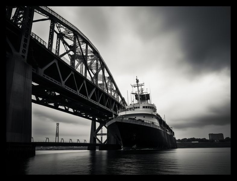 Plakat 40x30cm Statek przy Moście zdjęcie 2