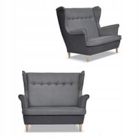 Sofa kanapa uszak ARI DUO skandynawska Family Meble szaro - szara