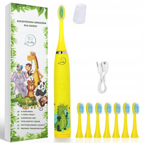 SZCZOTECZKA SONICZNA DLA DZIECI ELEKTRYCZNA DO ZĘBÓW KROKODYL HEELLY zdjęcie 6