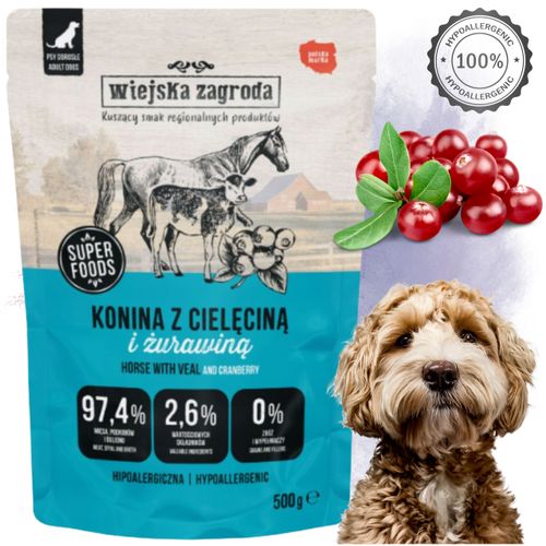 mokra karma dla psa wiejska zagroda konina z cielęciną 500 g hipoalergiczna na Arena.pl