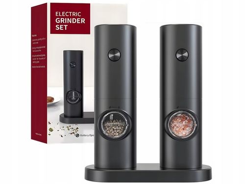 Zestaw 2 Młynków Elektrycznych do przypraw z podstawką Młynek do na Arena.pl