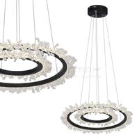 LAMPA wisząca FROZEN ML617 Milagro kryształowa OPRAWA zwis LED 60W 4000K pierścienie rings glamour crystal przezroczyste czarne