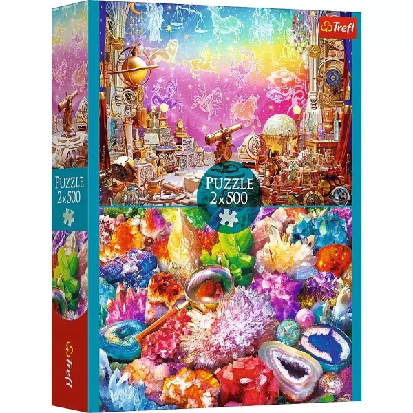 Puzzle 2 x 500 elementów. Kosmos i kryształy zdjęcie 1