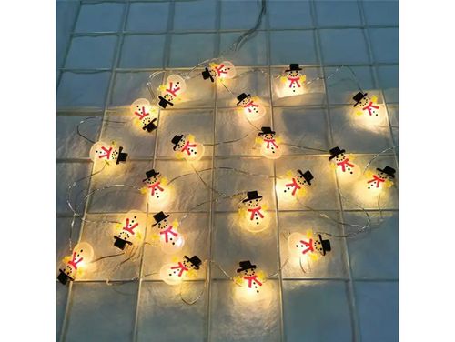 Lampki led świąteczne łańcuch na choinkę ozdobne na baterie 20 led bałwanek na Arena.pl