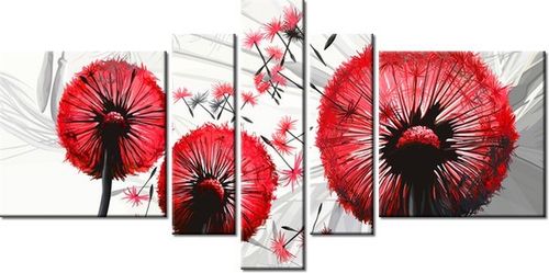 80CM 160CM OBRAZ 5 ELEM DMUCHAWCE CZERWIENI DRUK ŚCIENNY na Arena.pl